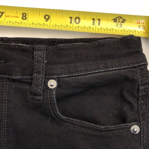 We The Free Free People Black Denim Stretch 5 Pocket Mini Skirt Size 26 - Picture 7 of 9